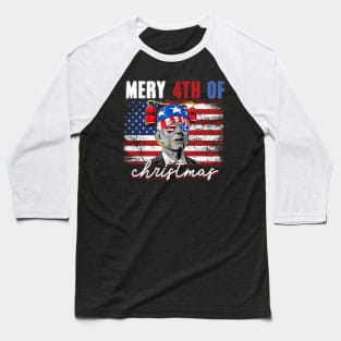 Merry 4th Of Christmas Funny TShirt 4th of july Baseball T-Shirt